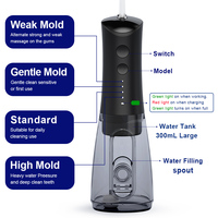 Best-seller, irrigateur buccal portable étanche IPX7, 300 ml, 4 modes, nettoyeur dentaire, irrigateur dentaire à eau, fil dentaire à eau Coslus
