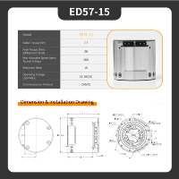 Module de joint robotique intégré ED57-15 24-60V 7.7Nm 26Nm CANFD pour bras de robot humanoïde, robot quadrupède, automatisation et unité de contrôle