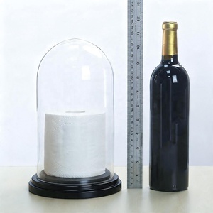 Campana di Vetro Acrilico con Base in Legno Nero, Espositore Decorativo per Oggetti <span class=keywords><strong>d</strong></span>'Antiquariato, Terrario, Decorazione per la Casa - Product Image 3
