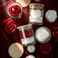 Décoration d'intérieur, bougies parfumées créatives faites à la main en forme de rose, souvenirs de mariage, cadeau pour la Saint-Valentin, bougies en cire de soja parfumées dans un bocal