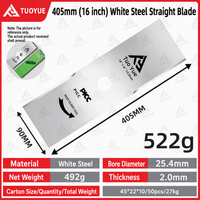 Lame de tondeuse à gazon droite en acier blanc Tuoyue de 405 mm (16 pouces) pour désherbage