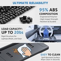 Plateau pliable pour volant de voiture, table pour ordinateur portable et repas, convertible en organisateur de rangement pour l'espace entre les sièges, compatible avec la plupart des volants