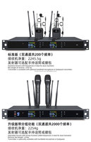 Microphone sans fil professionnel UHF avec émetteur de poche et casque, rechargeable, double microphone portable sans fil longue portée
