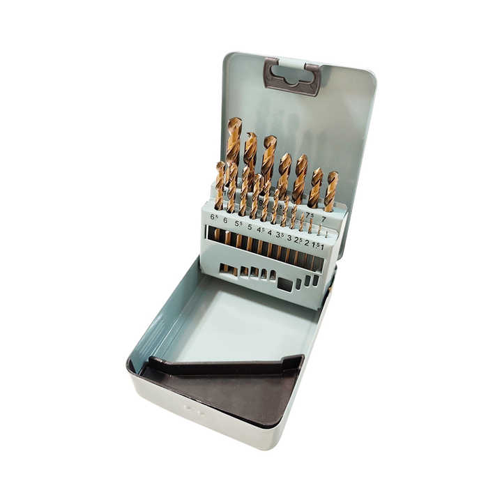 19Pcs 1-10mm M35 HSS Cobalt Drill Bit Set DIN338 Metric 135 Degree ...