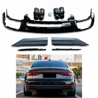 Difusor de Parachoques Trasero Negro Brillante para Audi A8 S8, Alerón Trasero Agresivo con Puntas de Escape, Kits de Carrocería para Audi A8 S8 D5 2018-2025