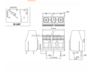 XK1016A-10.16MM Pitch 57A High Current Screw-Type PCB <b>Terminal</b> Block XKA1016-10.16 2P 3P Green Grey Black XK1016B-10.16MM - Product Image 3