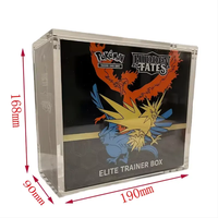 Boîte de Rangement Acrylique Transparente de Haute Qualité pour Dresseur d'Élite, Boîte de Rappel de Cartes de Jeu ETB Acrylique avec Couvercle Magnétique