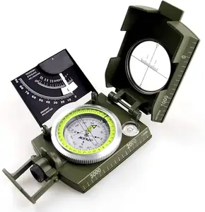 Camping Jacht Wandelen Geologie Activiteiten Waarneming Clinometer Professionele Metalen Camping Waterdicht Kompas