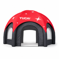 Grande tente d'arche gonflable en tissu Oxford imperméable et durable, certifiée CE, avec logo personnalisé, entrée accrocheuse pour événements extérieurs