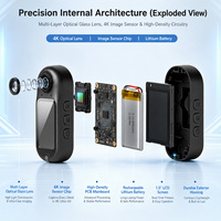 Reliago Type-C Pocket Camera Parts Upgrade Kokoh, Video 4K, Penyimpanan 128G untuk Bersepeda Elektrik - Set Suku Cadang Kamera Saku Mini