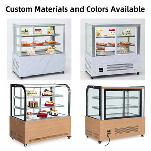 Vitrina Refrigerada para Pasteles y Alimentos Fríos, Mostrador con 2 Puertas <span class=keywords><strong>de</strong></span> Vidrio para Pastelerías Comerciales - Product Image 1