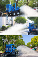 Pompe à eau diesel portable sur remorque, grande capacité, 8 pouces, auto-amorçante, haute aspiration, pour déshydratation en construction