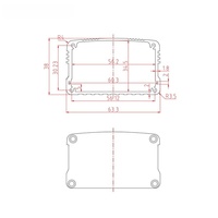 Boîtier audio DAC en alliage d'aluminium anodisé 6061 de 63*38mm, dissipateur thermique, châssis DIY, boîtier d'amplificateur HiFi, boîte de préampli anodisée