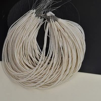 Perles d'eau douce rondes de qualité AA, couleur naturelle, blanc agréable, 3-4 mm, haute brillance, pour la fabrication de bijoux