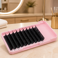 Extensions de cils en cachemire, fabriquées à la machine, plateaux individuels, courbure D, 0,05 mm, noir mat, pour salons de beauté