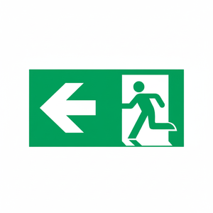 Uscita di emergenza segno freccia sinistra-200 in PVC luminescente * 400mm - Product Image 2