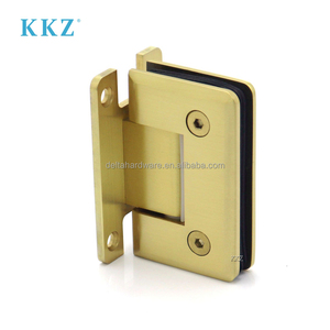Kkz 3/8 "หรือ1/2" <span class=keywords><strong>ติด</strong></span>ผนัง<span class=keywords><strong>ติด</strong></span><span class=keywords><strong>กระจก</strong></span>แผ่นหลัง H <span class=keywords><strong>บานพับ</strong></span>ทองเหลืองผ้าซาตินสีทอง - Product Image 1