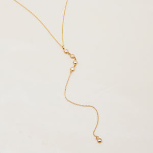 Collana a catena a Y moderna in acciaio inossidabile placcato oro PVD 18K, impermeabile, minimalista, con pendente in zircone bianco per <span class=keywords><strong>donna</strong></span> - Product Image 5