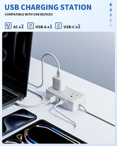 Regleta de Viaje con Enchufe Plano de 5m para Uso en Hoteles, con Secador de Pelo, Plancha, Cargador de Teléfono y 2 Puertos USB-C - Product Image 2