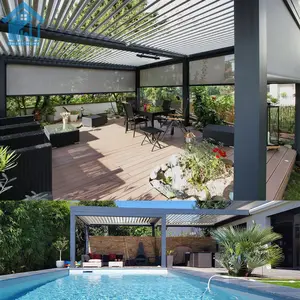 Легко собираемый садовое здание водонепроницаемый садовый павильон моторизованный алюминиевый открытый вентилированный беседка