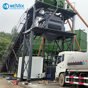 Planta dosificadora de hormigón HZS90, planta dosificadora de hormigón estacionaria, Transportador de cinta, alimentación, mezcladora de hormigón alimentada por cinta - Product Image 1