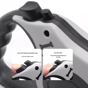 ODM/OEM Ecológico Moda Retráctil Sólido Acolchado Plástico Nylon Perro Grande Anti-Escape Al Aire Libre Perro Caminar Correa Suministros para Mascotas - Product Image 2