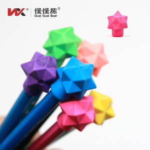Vendita diretta della fabbrica-Multi-angolo tappo a matita gomma con 3D stella poligonale colorato in gomma speciale studenti 30-40 Pack promozione - Product Image 2