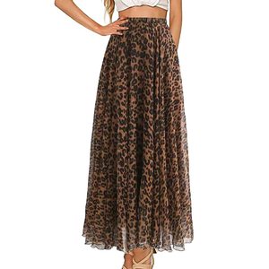 Jupe imprimée personnalisée de haute qualité de Hong Kong, jupe taille haute élastique à imprimé léopard, jupe évasée à volants, coupe ajustée, mode féminine - Product Image 4