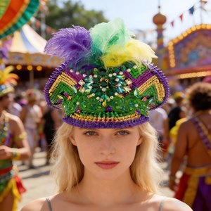Sombrero de Capitán Steampunk con Pedrería y Logotipo Personalizado, Bajo MOQ, Ideal para Festivales de Disfraces y Desfiles de Boi <span class=keywords><strong>Bumba</strong></span> - Product Image 3