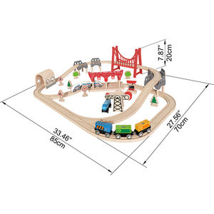 <span class=keywords><strong>Hape</strong></span> – ensemble de rails de <span class=keywords><strong>Train</strong></span> de ville <span class=keywords><strong>en</strong></span> <span class=keywords><strong>bois</strong></span> occupé | 51 pièces, ensemble de chemin de fer pour enfants de 3 ans et plus - Product Image 5