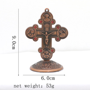 Croix en métal Crucifix Catholique Chrétien Croix amère Jésus Église orthodoxe orientale Apôtre Maison Voiture Ornement religieux rétro - Product Image 2