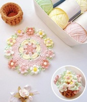 Kit de Matériel de Tricot Fait Main pour Décoration Murale : Pendentif Bouquet de Roses et Fleurs au Crochet Personnalisable DIY