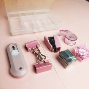 Neueste Hot Sale Mini Office Briefpapier Sieben Stück <span class=keywords><strong>Set</strong></span> mit PP Kunststoff Box Hefter Beliebte Werbe-und Geschenk - Product Image 3