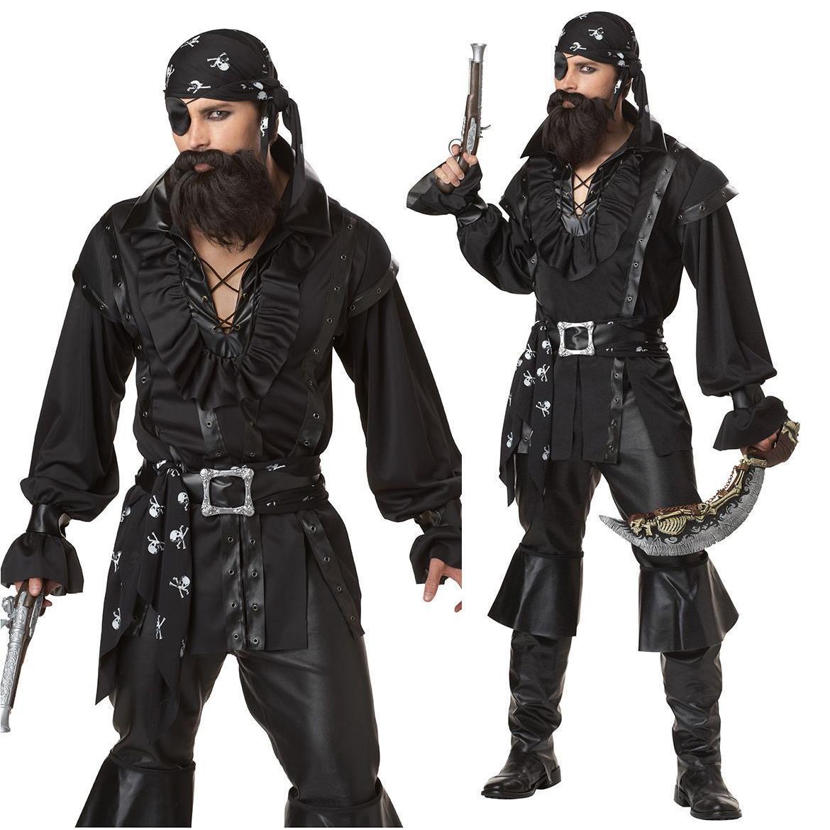 New Design Halloween Cosplay Costume Men Black Medieval Movie Costume Men's Masquerade Clothing