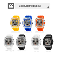 SKMEI # Reloj de Pareja Transparente de Moda con Correa de Gel de Silicona con Logotipo Personalizado 2305, Nuevo Modelo 2024