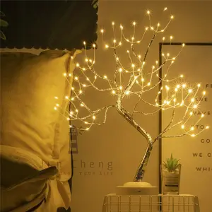 Toptan led inci ağacı lamba-Romantik peri sevgililer günü yatak odası dekoru Led gökyüzü yıldız Gypsophila Bonsai inci ağacı masa lambası