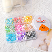 Kit de perles en vrac pour la fabrication de bracelets et colliers DIY, fournitures de bijoux pour enfants, perles de verre de couleur mélangée à 9/12/24 compartiments