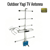 Antenne TV numérique Yagi extérieure avec connecteur F 8dBi longue portée 1080P DVB-T2 ATSC HDTV pour zones rurales