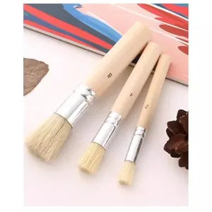 Lot <span class=keywords><strong>de</strong></span> 3/6 pinceaux professionnels à poils <span class=keywords><strong>de</strong></span> porc, tête ronde, poils durs, creux, pour <span class=keywords><strong>peinture</strong></span> à l'<span class=keywords><strong>huile</strong></span>, stylo à <span class=keywords><strong>peinture</strong></span>, pinceau plat pour l'art - Product Image 1