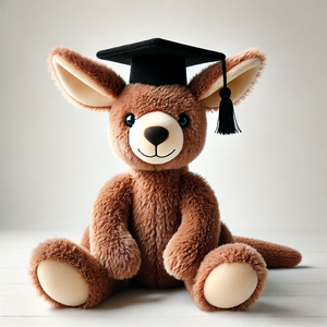 Peluche Unisex Personalizzato a Forma <span class=keywords><strong>di</strong></span> Aquila, Morbido Regalo <span class=keywords><strong>di</strong></span> Laurea con Testo Personalizzato, Nome e Logo della Scuola sul Cappello - Product Image 2