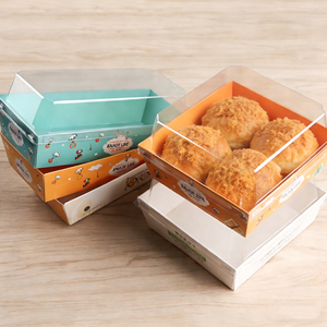 Boîte à croissants personnalisée avec fermeture à clip intégrée, réutilisable, en papier, pour boulangerie, avec manchon de transport pour cupcakes, beignets, pâtisseries, emballage gaufré - Product Image 1