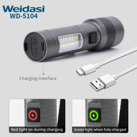 Lampe torche Weidasi étanche haute puissance, longue portée, super lumineuse, lampe torche tactique rechargeable LED