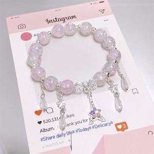Pulsera de cuentas craqueladas de colores de moda con diseño de palomitas de maíz y dije de estrella elegante para mujer y niña - Product Image 6