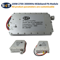 Amplificateur de puissance RF large bande GaN 100W 2700~3000MHz 28V, boîtier en aluminium résistant aux chocs, faible bruit, pour défense et suppression des signaux de véhicules