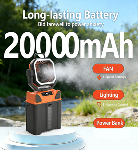 Ventilador Portátil con Rociador de Agua, Recargable por USB, 20000mAh, 6L, con Luz y Temporizador, Precio de Fábrica - Product Image 4