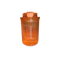 Bouteille d'eau en plastique transparente avec infuseur à thé et corde, tasse portable pour l'école