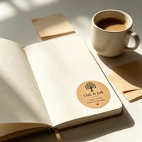 Hojas de Etiquetas Adhesivas de Papel Kraft Ecológicas Personalizadas con Logotipo de Marca, Etiquetas de Embalaje Adhesivas Troqueladas