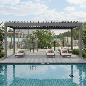 Mới đến tán vườn Patio cơ giới Louvre mái năng lượng mặt trời Powered bảng điều khiển từ xa điều khiển mặt trời Màn hình năng lượng mặt trời pergola tán - Product Image 3