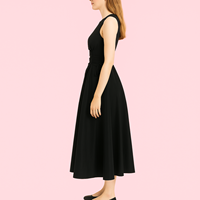 Robe d'été corset simple et sans manches à encolure en O personnalisée et élégante pour femmes