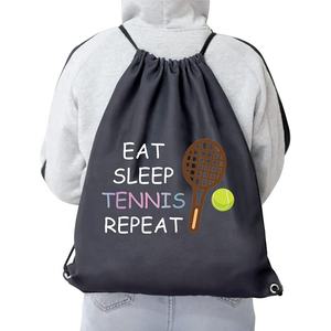 Sacs de gymnastique à cordon en polyester 210D colorés et unis, sac à dos avec cordons en nylon et sport avec logo personnalisé - Product Image 5